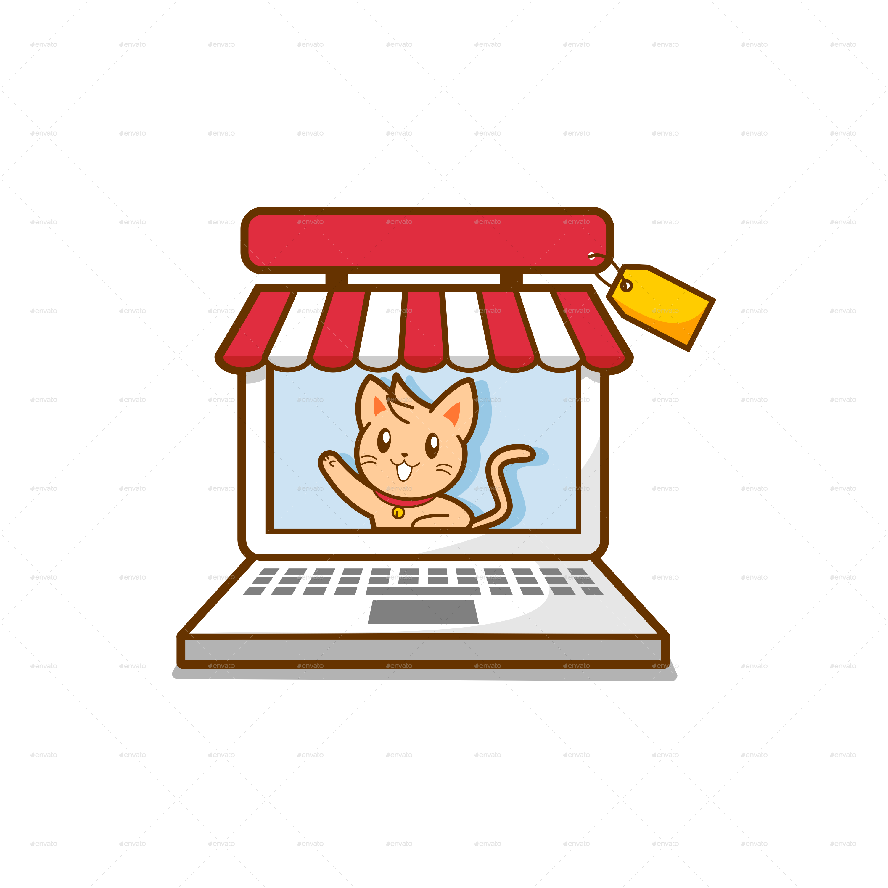 Cartoon Cat Online Store by crapit GraphicRiver